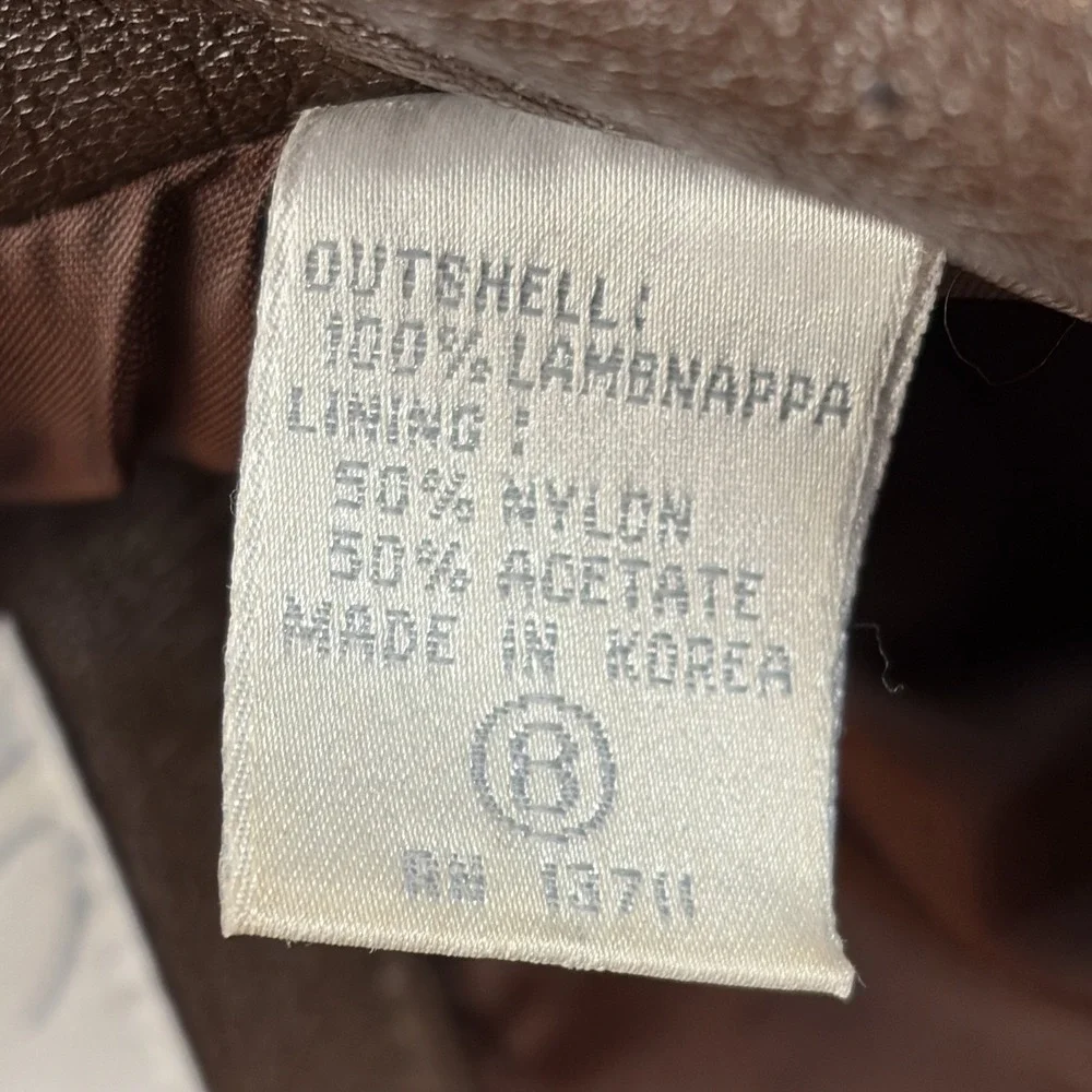 Vintage Lord & Taylor Women's 8 Brown Lamb Leather Blazer Jacket - Picture 9 of 13